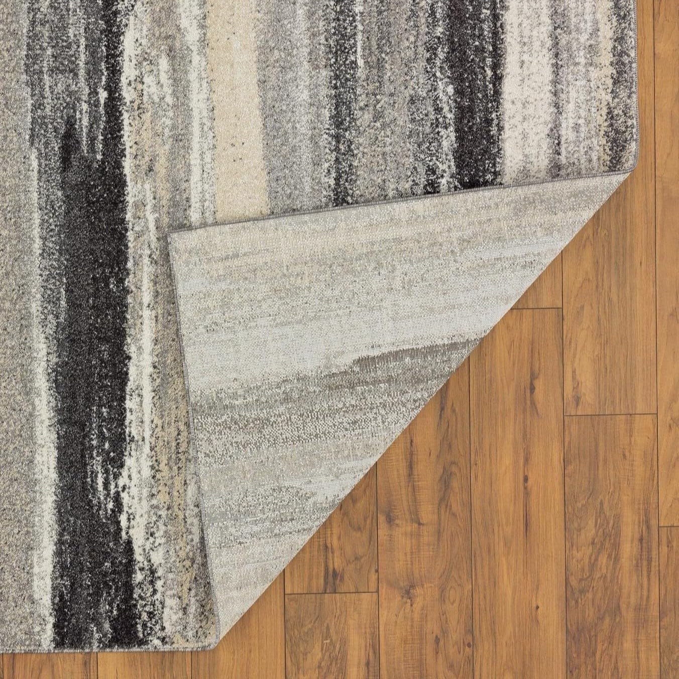 Modern Abstract Area Rug Gray 5X7 | Stain-Resistant, Cozy