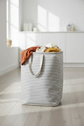 1 Pack Laundry Basket 80L Each, Collapsible Clothes Hamper with Reinforced Handles, Freestanding Waterproof Design for Bedroom and Laundry Room, Grey 80L Total