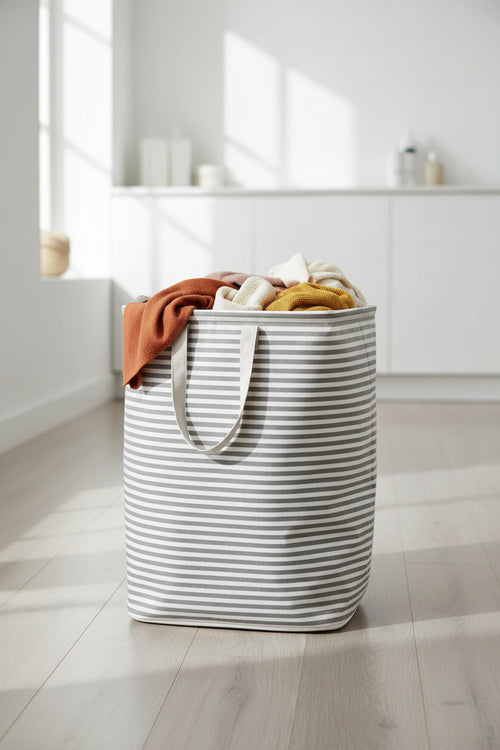 1 Pack Laundry Basket 80L Each, Collapsible Clothes Hamper with Reinforced Handles, Freestanding Waterproof Design for Bedroom and Laundry Room, Grey 80L Total