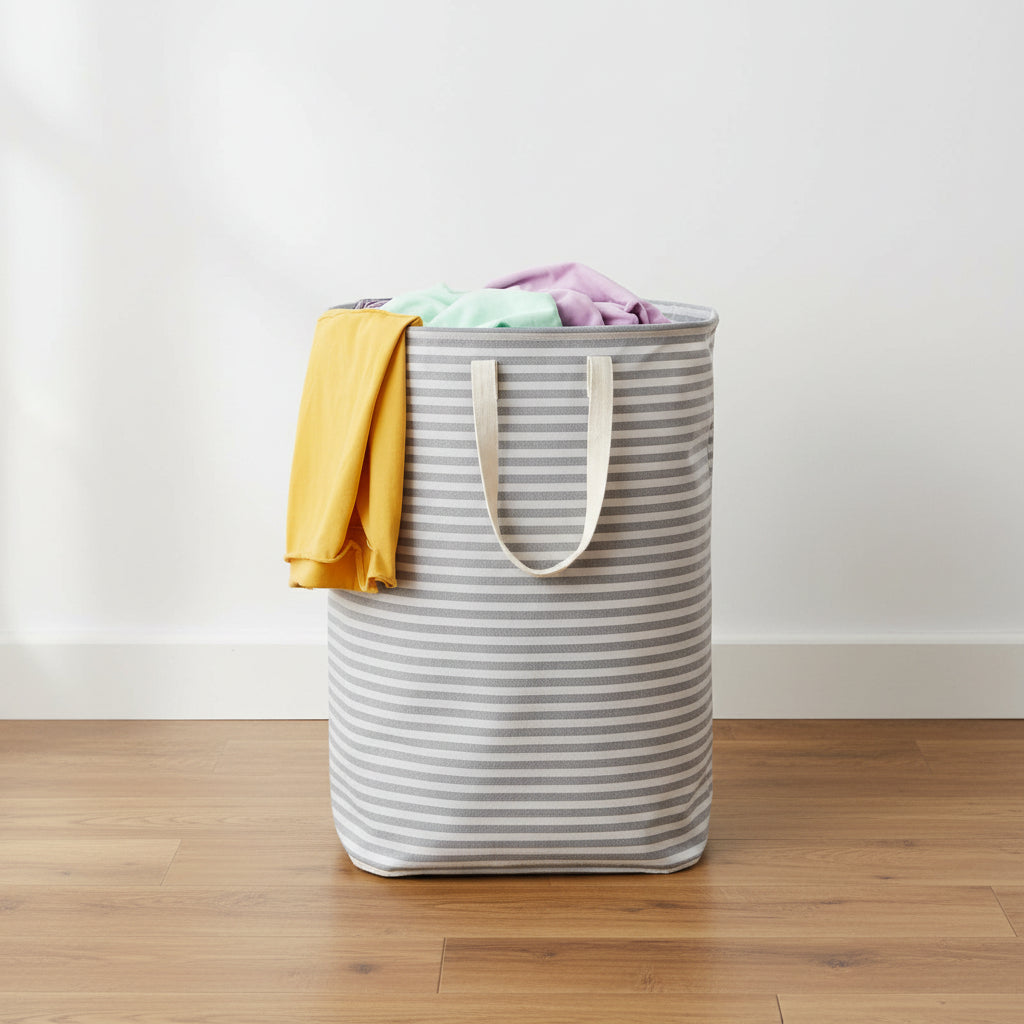 1 Pack Laundry Basket 80L Each, Collapsible Clothes Hamper with Reinforced Handles, Freestanding Waterproof Design for Bedroom and Laundry Room, Grey 80L Total