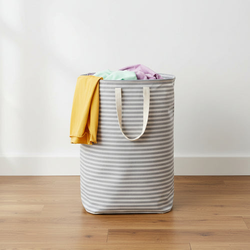 1 Pack Laundry Basket 80L Each, Collapsible Clothes Hamper with Reinforced Handles, Freestanding Waterproof Design for Bedroom and Laundry Room, Grey 80L Total