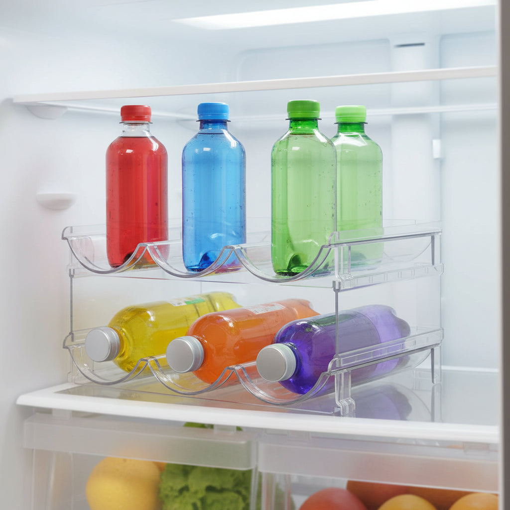 Water Bottle Organizer for Cabinet, Water Bottle Storage Organizer, 2 Packs Water Bottle Storage Rack, Water Bottle Holder for Cabinet, Stackable Water Bottle Storage Rack | 2 Packs Tumbler Organizer, Water Bottle Holder for Cabiner, Fridge, Kitchen, Desktop, Pantry